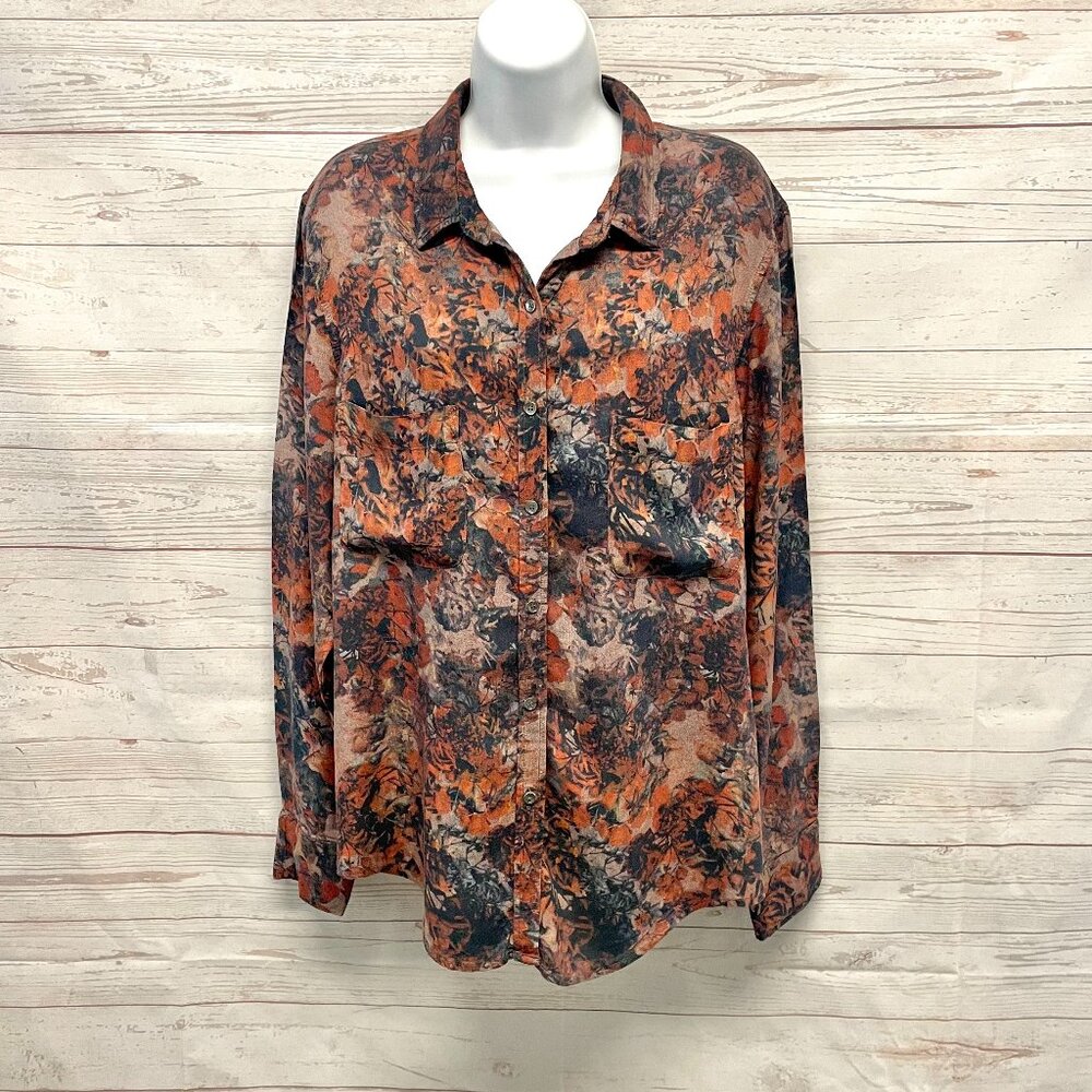 Peruvian Connection Floral Abstract Button Up Shirt